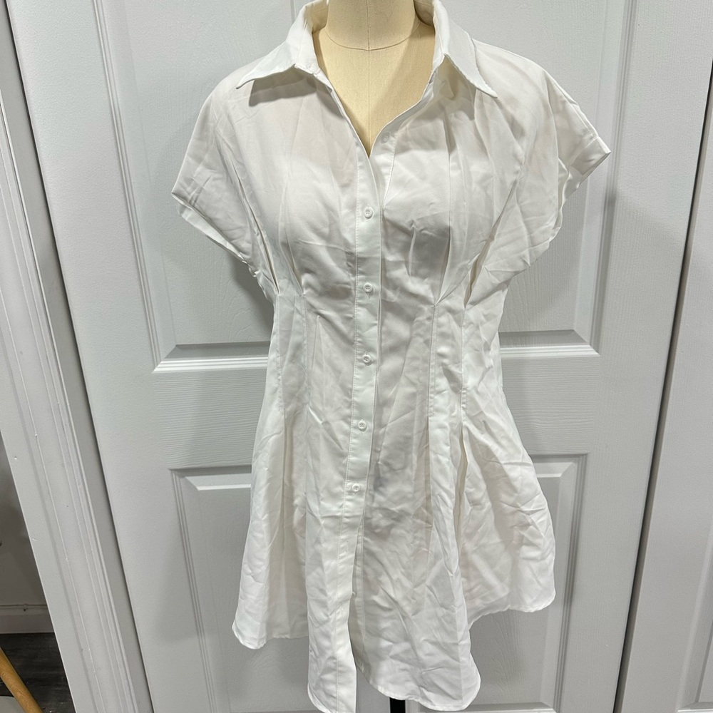 SHEIN White Button-Down Women's Shirt